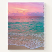 Roze Sunset Beach gepersonaliseerd Notitieboek (Achterkant)