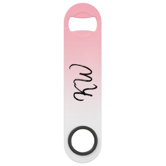 Roze Sunset Gradient Monogram Speed Flessenopener (Voorkant)