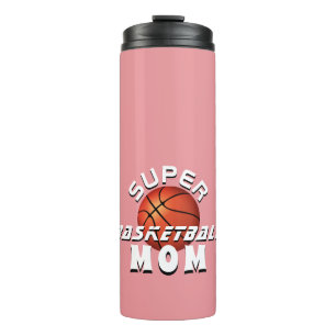 Roze Super Basketbal Bal Moeder Sportieve Moeder Thermosbeker