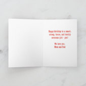 Roze superheld Comic Speech Bubble Girl Birthday Kaart (Binnen)