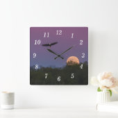 Roze Supermoon Eagle Wandklok Vierkante Klok (Huis)