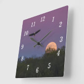 Roze Supermoon Eagle Wandklok Vierkante Klok (Hoek)