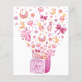 Roze Surprise Box Girl Baby shower Invitation (Achterkant)