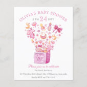 Roze Surprise Box Girl Baby shower Invitation (Voorkant)