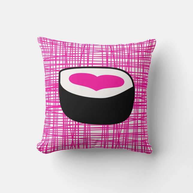 Roze Sushi Pop Pillow Kussen (Voorkant)