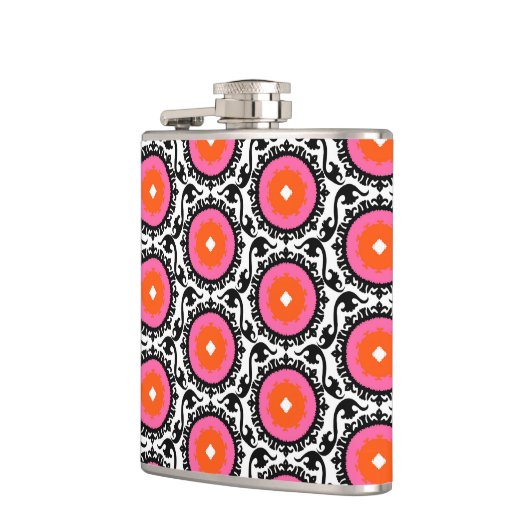 Roze Suzani Pattern Heupfles (Links)