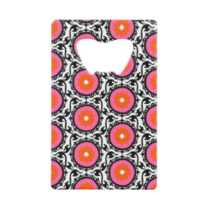 Roze Suzani Pattern Kredietkaart Flessenopener