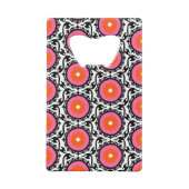 Roze Suzani Pattern Kredietkaart Flessenopener (Achterkant)