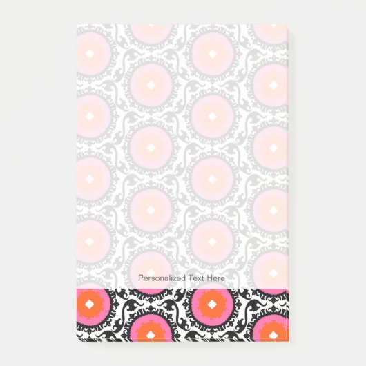 Roze Suzani Pattern Post-it® Notes (Voorkant)