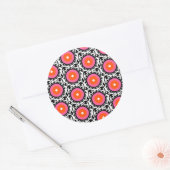 Roze Suzani Pattern Ronde Sticker (Envelop)