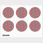 Roze Suzani Pattern Ronde Sticker (Vel)