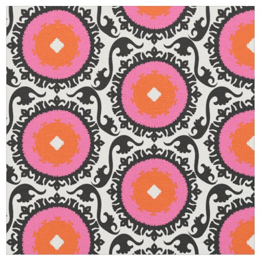 Roze Suzani Pattern Stof (Close Up)