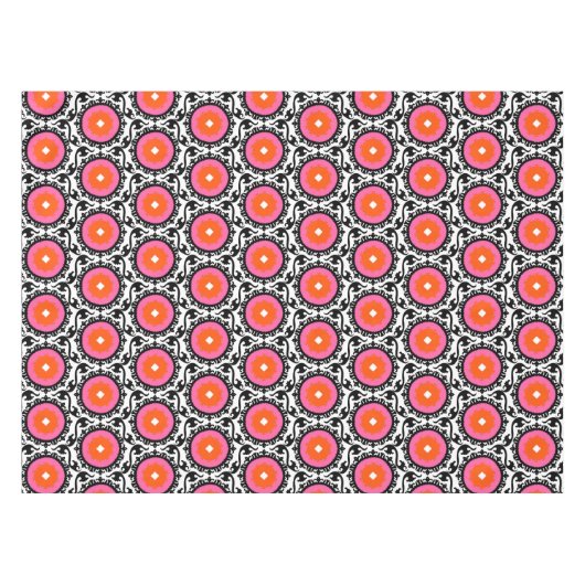 Roze Suzani Pattern Tafelkleed (Voorkant (Horizontaal))