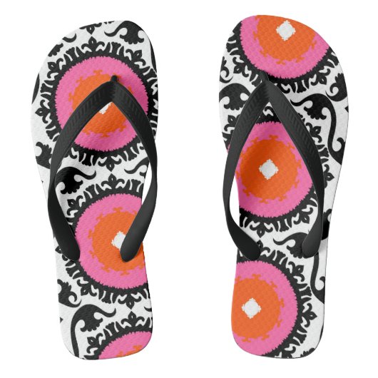 Roze Suzani Pattern Teenslippers (Voetbed)