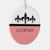Roze Swanky Fleur De Lis Ornament (Rechts)