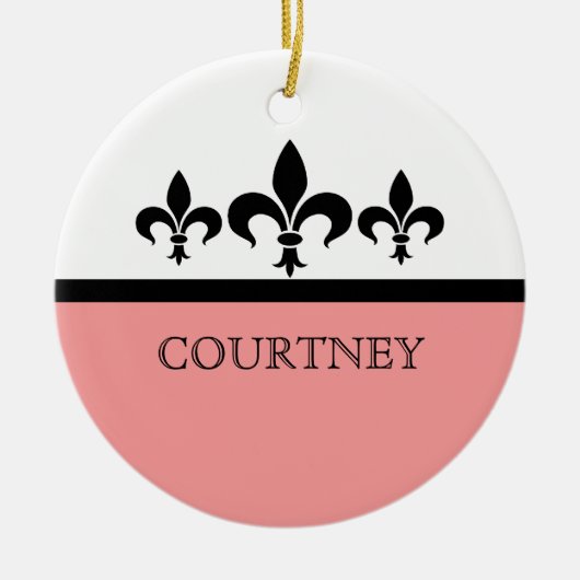 Roze Swanky Fleur De Lis Ornament (Voorkant)