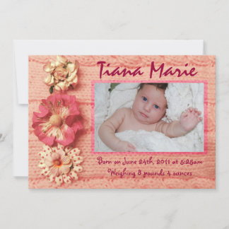 Roze Sweater Baby Announcement GreetiIng Card Aankondiging