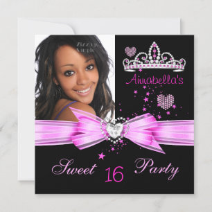 Roze Sweet 16 Birthday Diamond Tiara Photo 2 Kaart