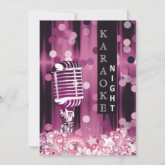 Roze Sweet 16 karaoke night party Invitation Kaart (Voorkant)