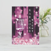 Roze Sweet 16 karaoke night party Invitation Kaart (Staand voorkant)