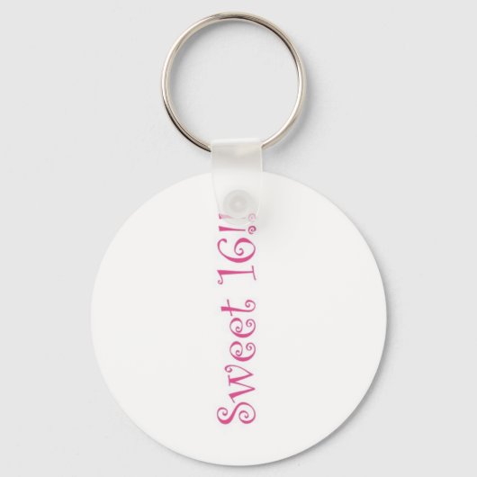 Roze Sweet 16 Sleutelhanger (Voorkant)