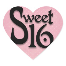Roze Sweet 16 Verjaardag Stickers