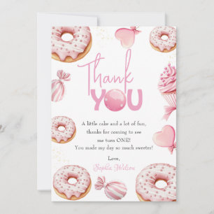 Roze Sweet One Verjaardag Bedankt