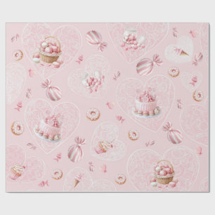 Roze Sweet One Verjaardagsverpakkings Papier