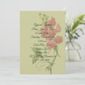 Roze Sweet Pea Flower Party Kaart (Staand voorkant)