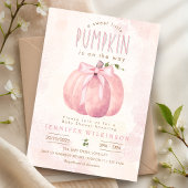 Roze Sweet Pumpkin Bow Halloween Baby shower Kaart