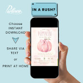 Roze Sweet Pumpkin Bow Halloween Baby shower Kaart