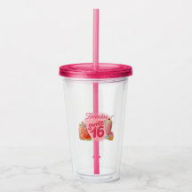 Roze Sweet Sixteen Drinkglas