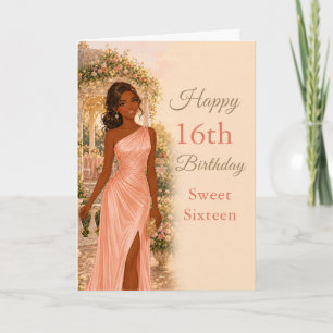Roze Sweet Sixteen Verjaardagskaart Kaart