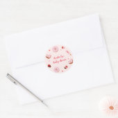 Roze Sweetheart Donuts Valentijns Baby shower Ronde Sticker (Envelop)