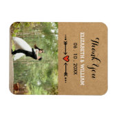 Roze Sweethearts & Arrows Rustic Wedding Dank je Magneet (Horizontaal)