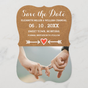 Roze Sweethearts & Arrows White Save the Date