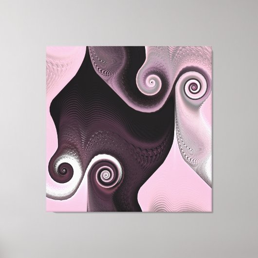 Roze Swirl 45 Canvas Afdruk (Voorkant)