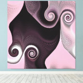 Roze Swirl 45 Canvas Afdruk (Insitu (Houten vloer))