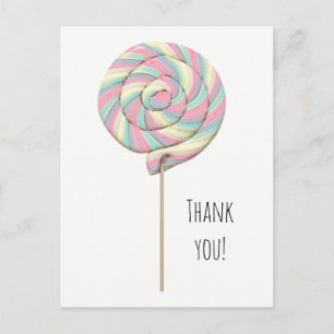 Roze Swirl Lollipop Briefkaart