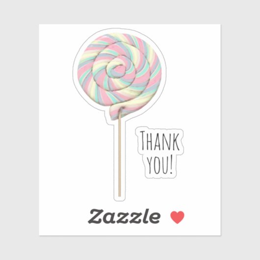 Roze Swirl Lollipop Contour Sticker (Vel)