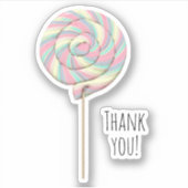 Roze Swirl Lollipop Contour Sticker (Voorkant)