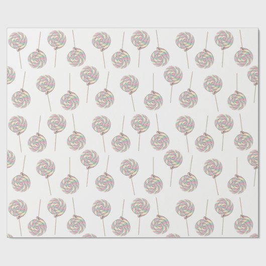 Roze Swirl Lollipop Wrapping Papier (Vlak)