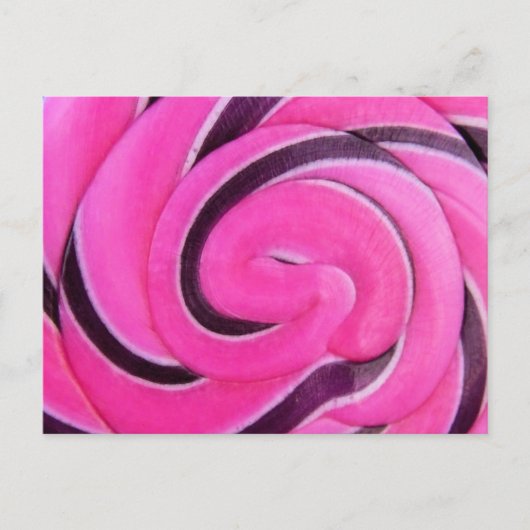 Roze Swirl Lolly Briefkaart (Voorkant)
