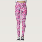 Roze Swirl Print Vrouwen Leggings (Voorkant)