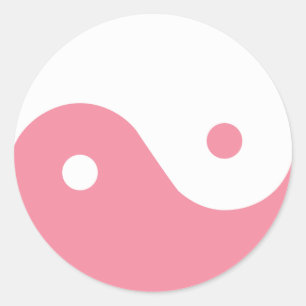 Roze Symbool yin-Yang Ronde Sticker