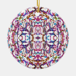Roze symmetrisch patroon keramisch ornament