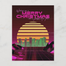 Roze Synthwave Kerstmis