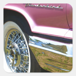 Roze T-Bird Thunderbird Vierkante Sticker