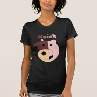 Roze: T-shirt van de cartoon- en varkenskoe (donke