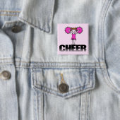 Roze T-shirts met Cheerlead en Gifts Vierkante Button 5,1 Cm (In situ)